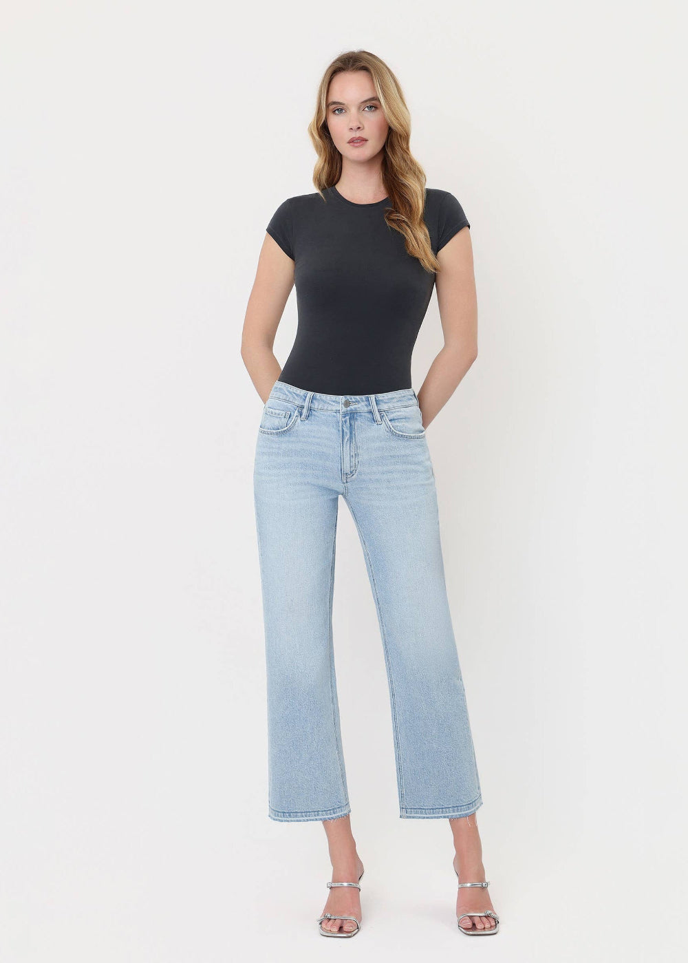 Mid Rise Light Wash Crop Jean