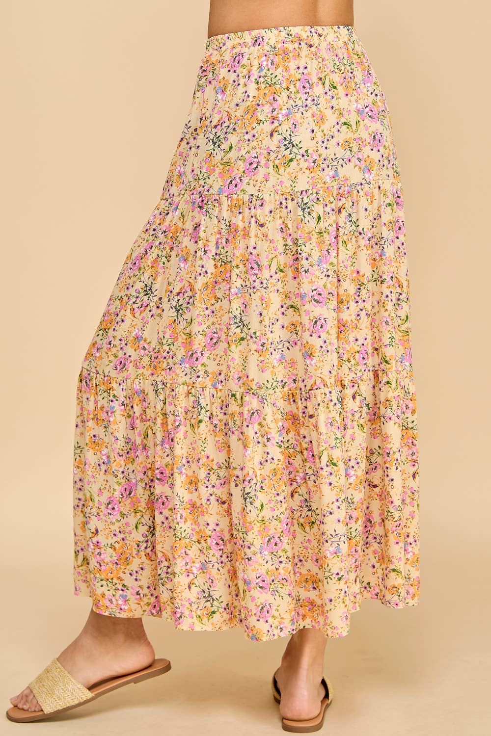 Flowy Floral Tiered Maxi Skirt