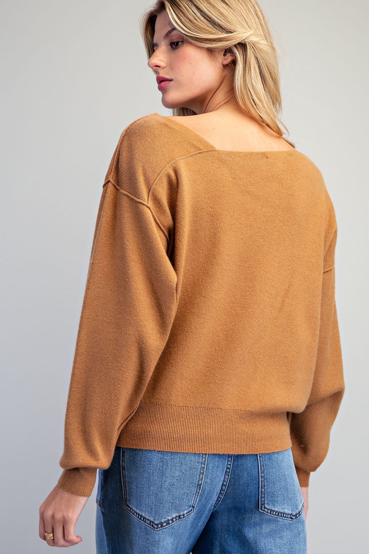 Asymmetrical Off Shoulder Knit Sweater