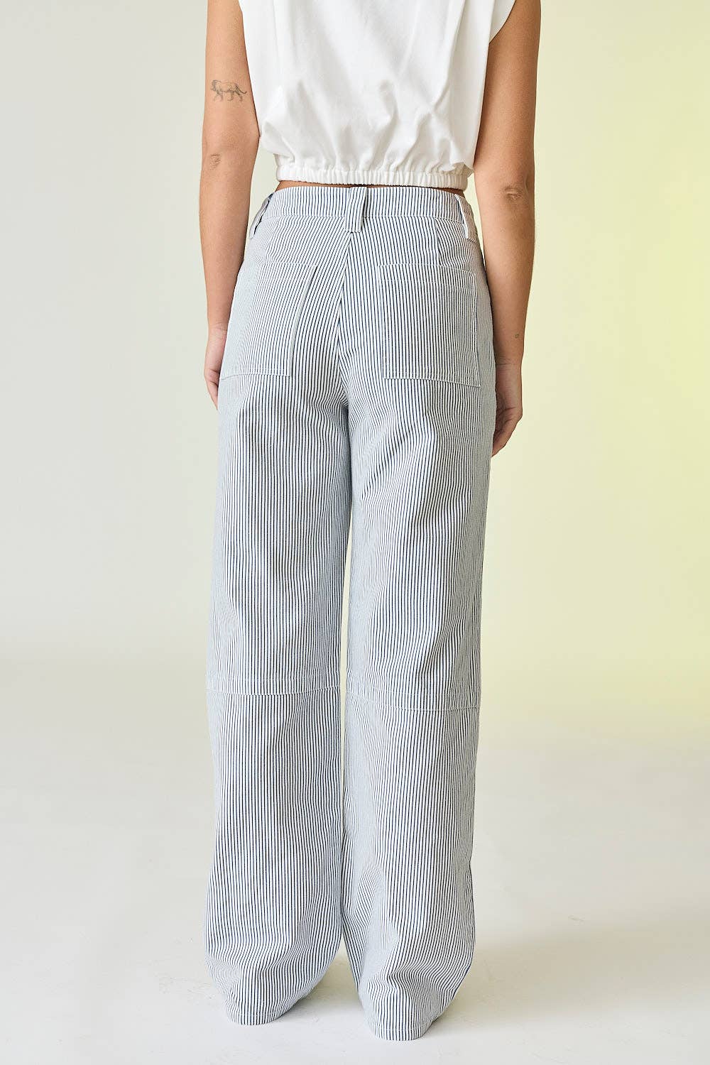 Pinstripe Straight Leg Trousers