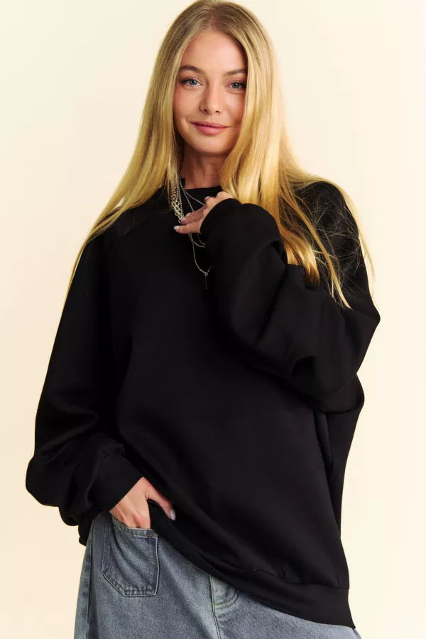 Notch-Neck Sweatshirt