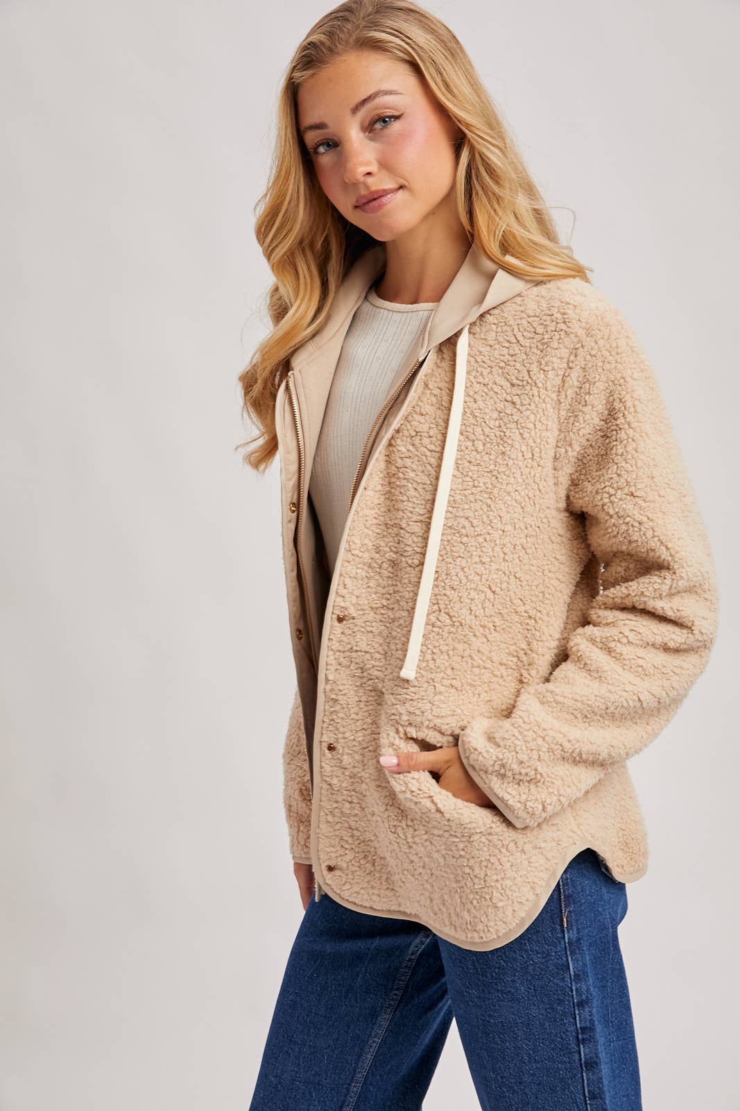 Sherpa Adjustable Hooded Jacket