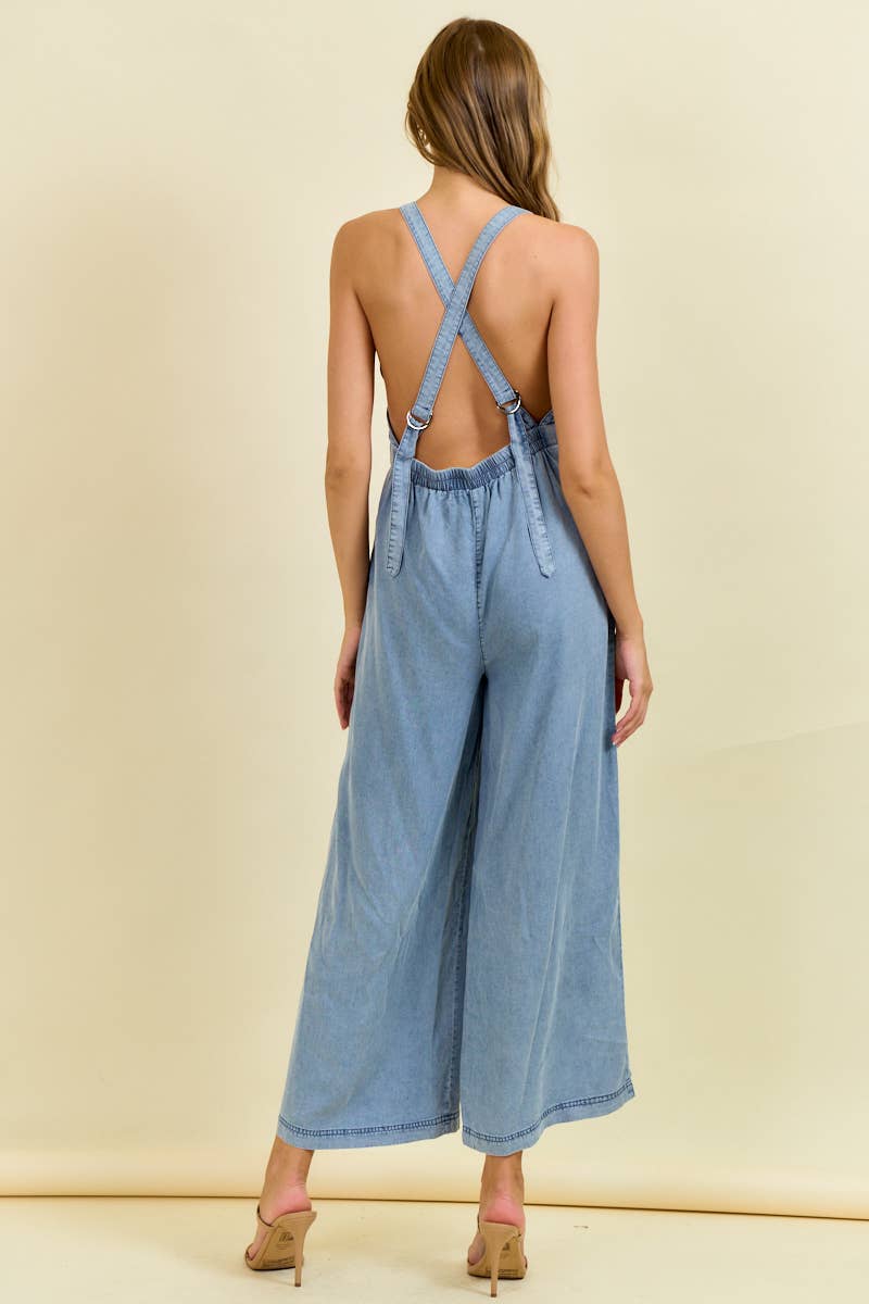 Wide Leg Tencel Jumpsuit