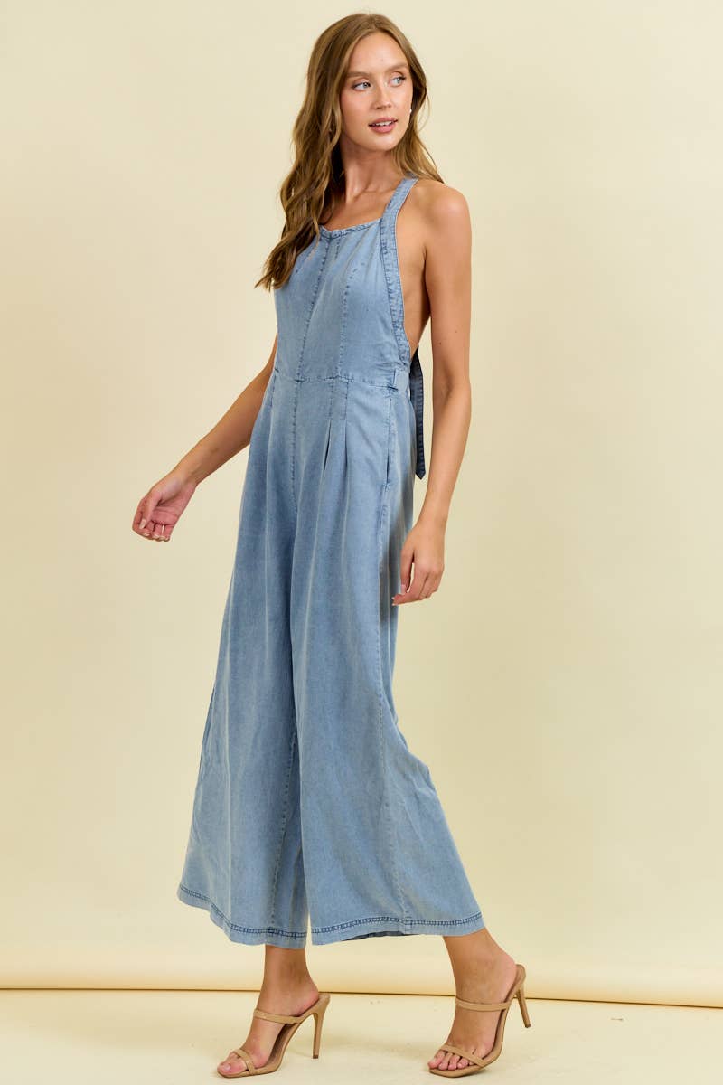 Wide Leg Tencel Jumpsuit