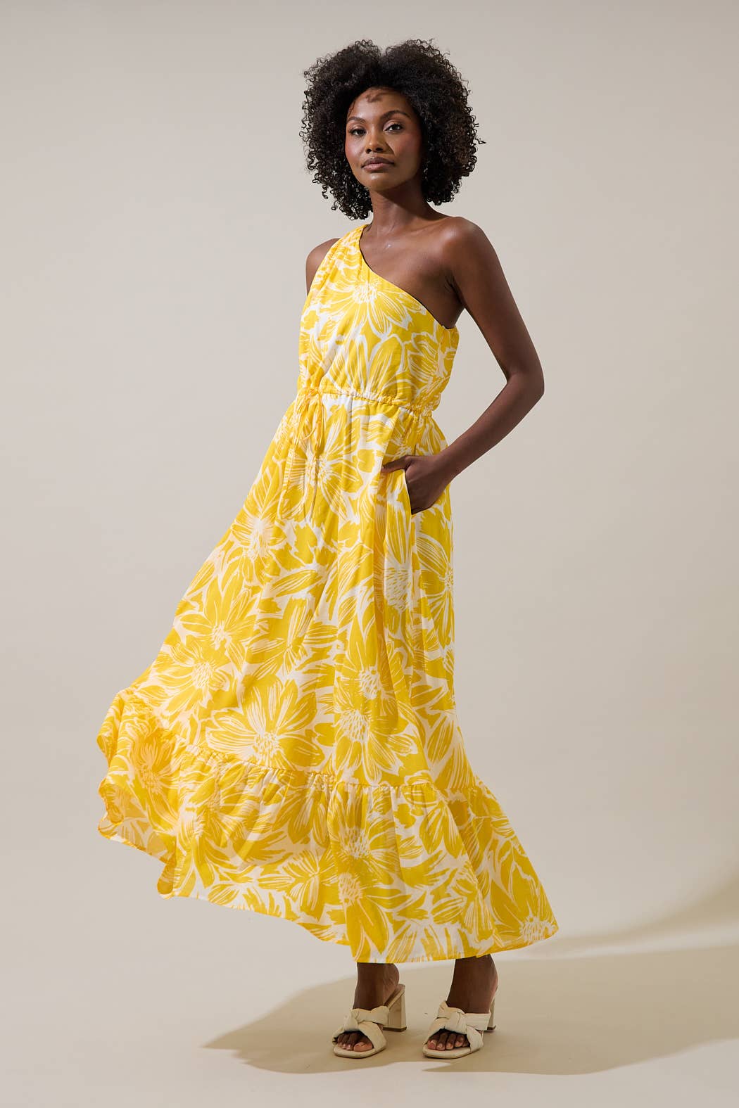 Floral One Shoulder Maxi Dress