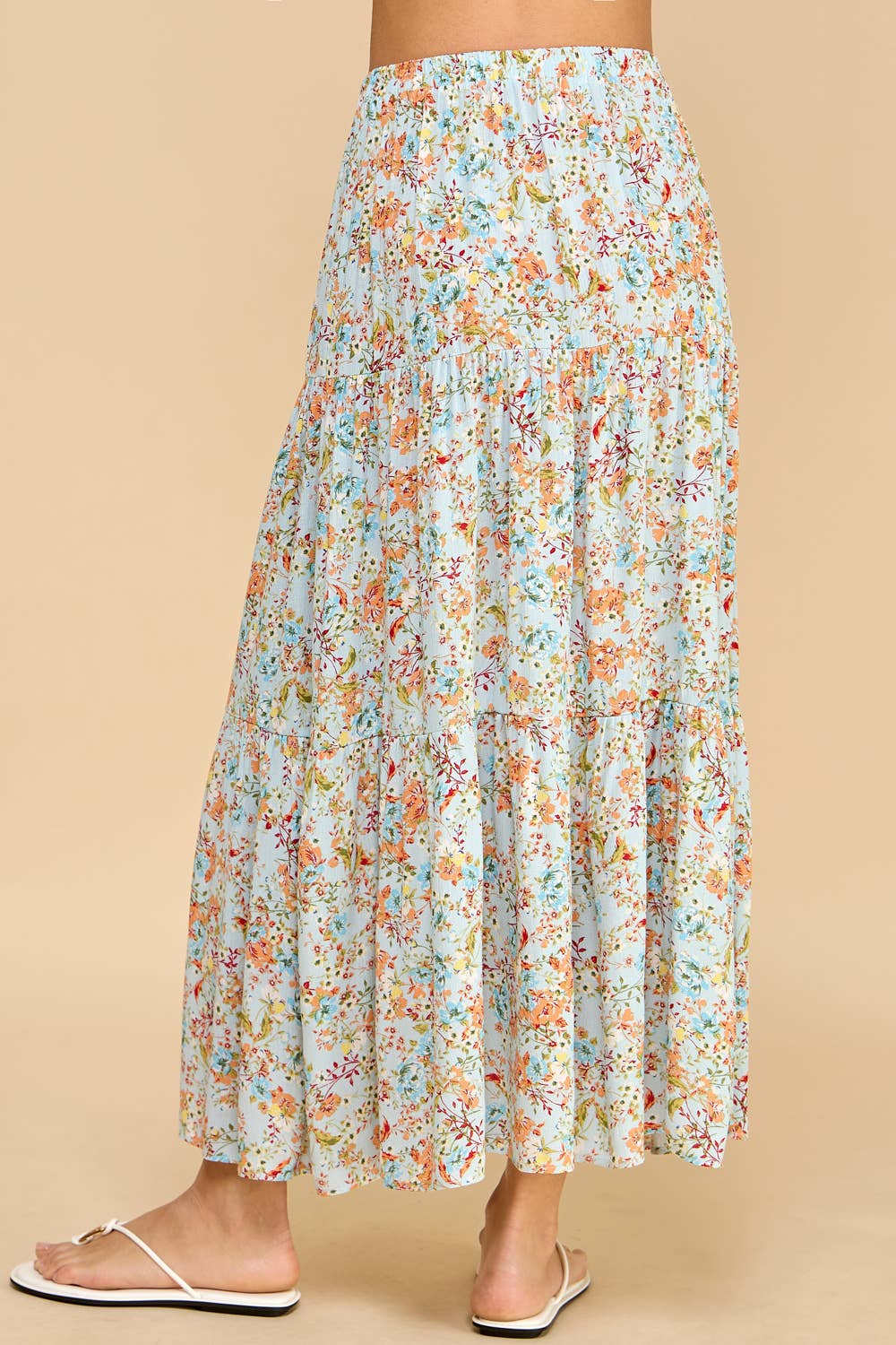 Flowy Floral Tiered Maxi Skirt