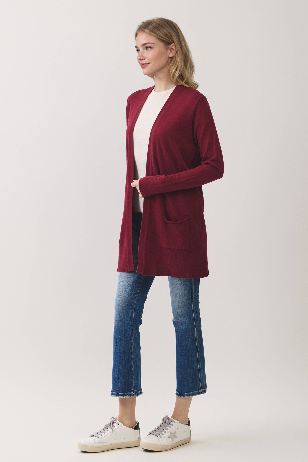 Longline Open Front Pocket Cardigan
