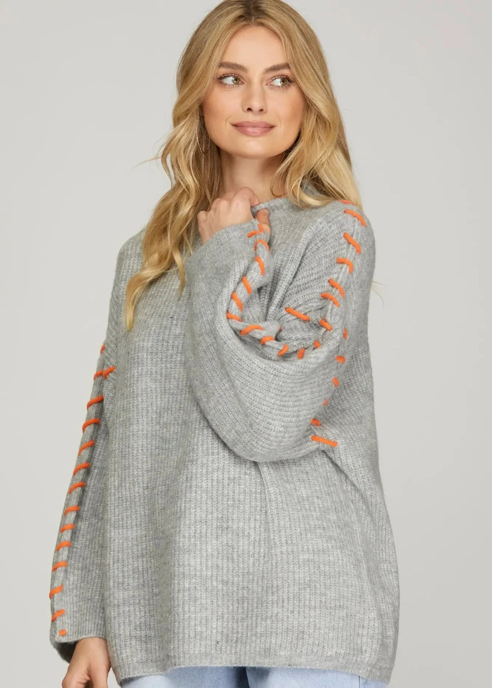 Contrast Stitched Sweater