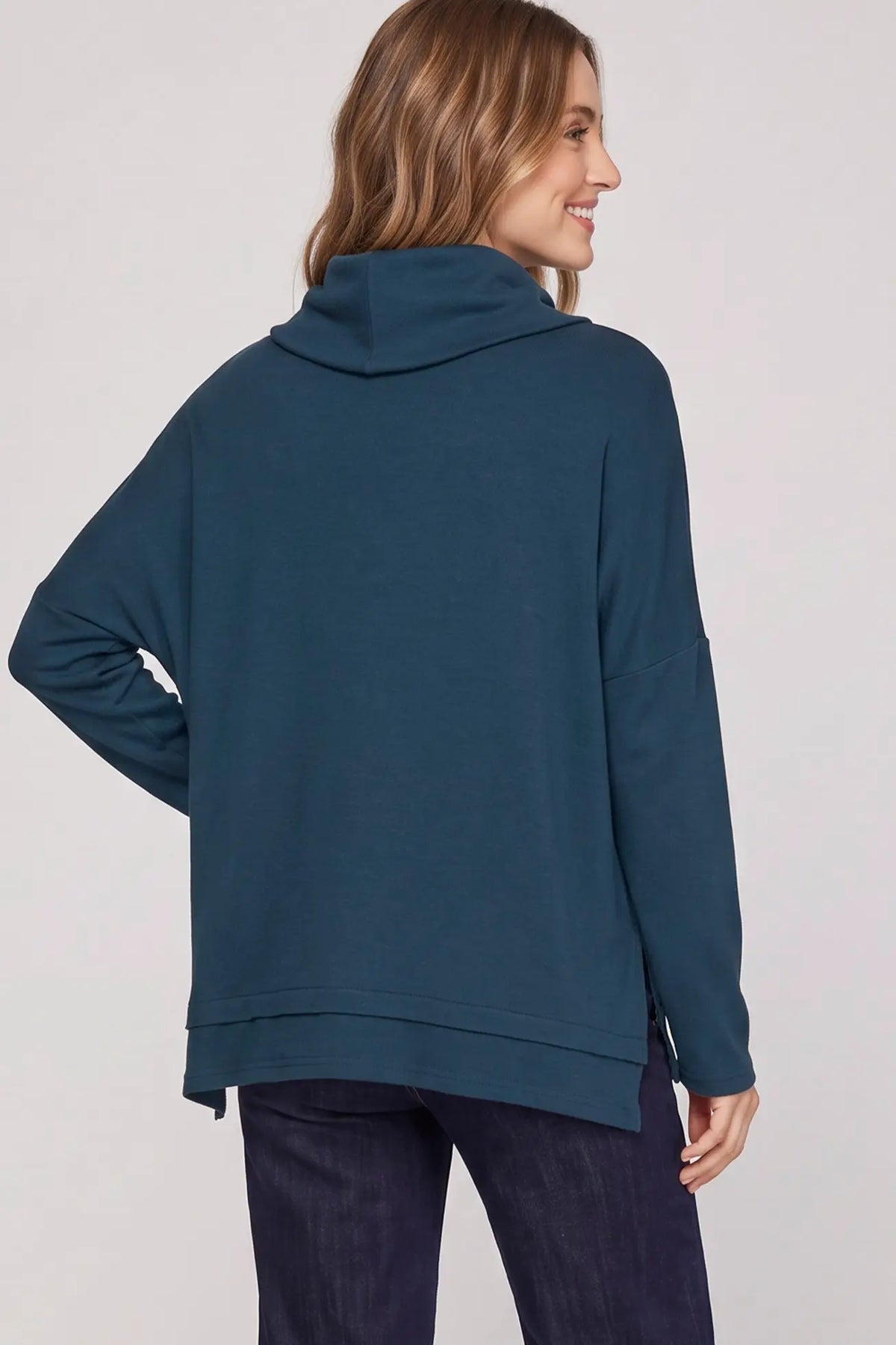 Oversized Cowl Neck Tunic Sweater