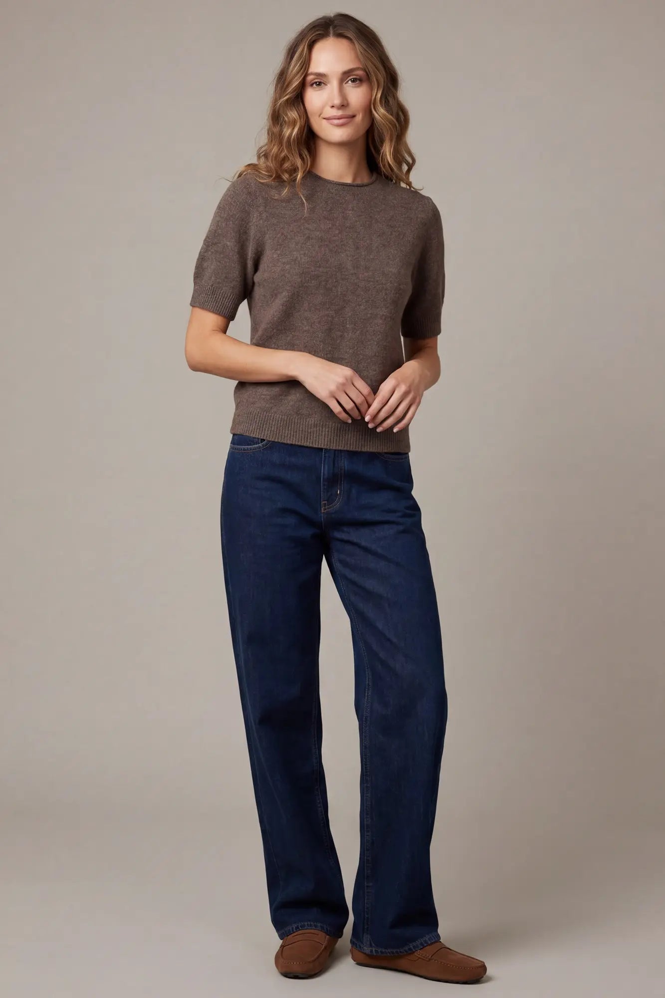 Short Sleeve Soft Knit Sweater
