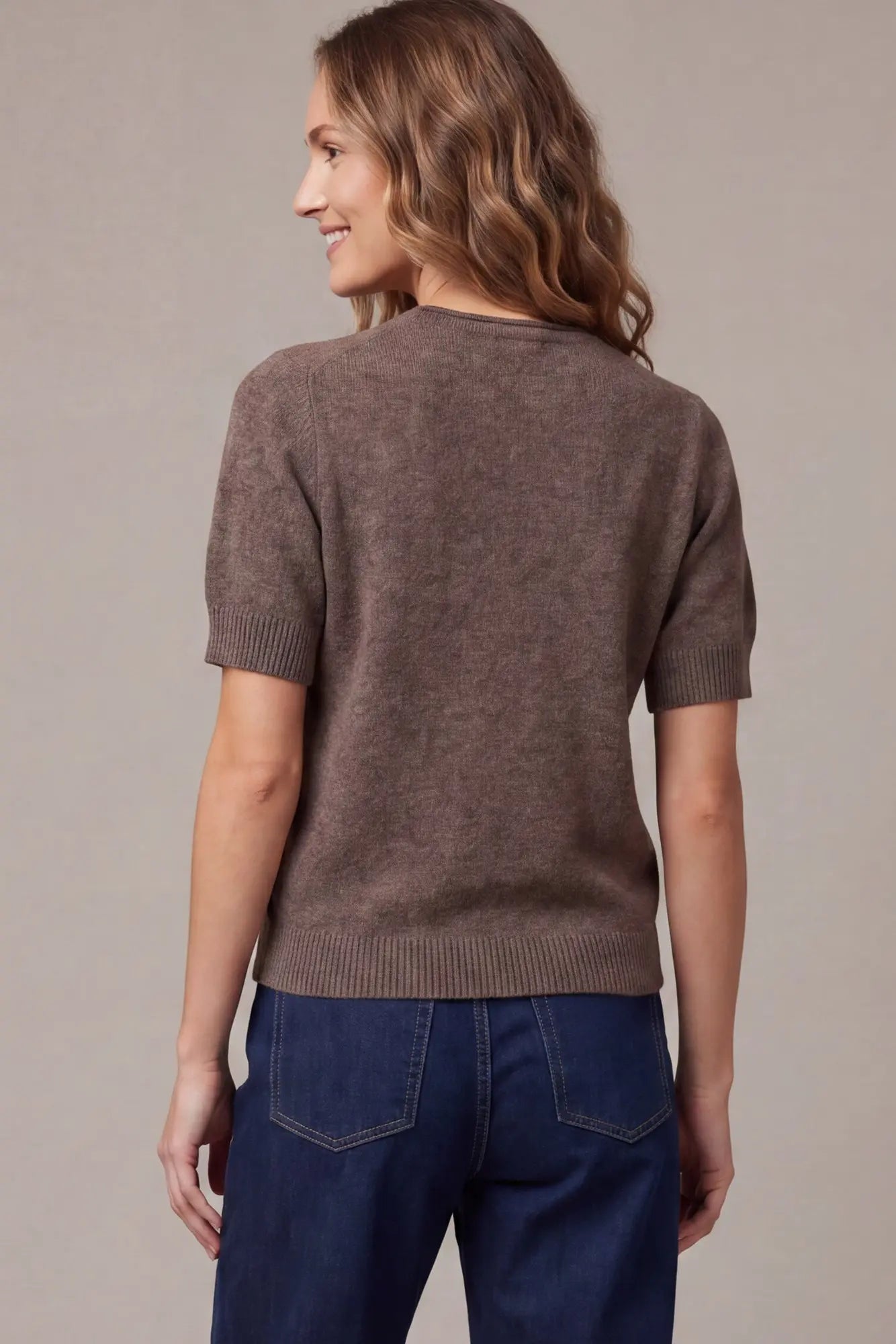 Short Sleeve Soft Knit Sweater