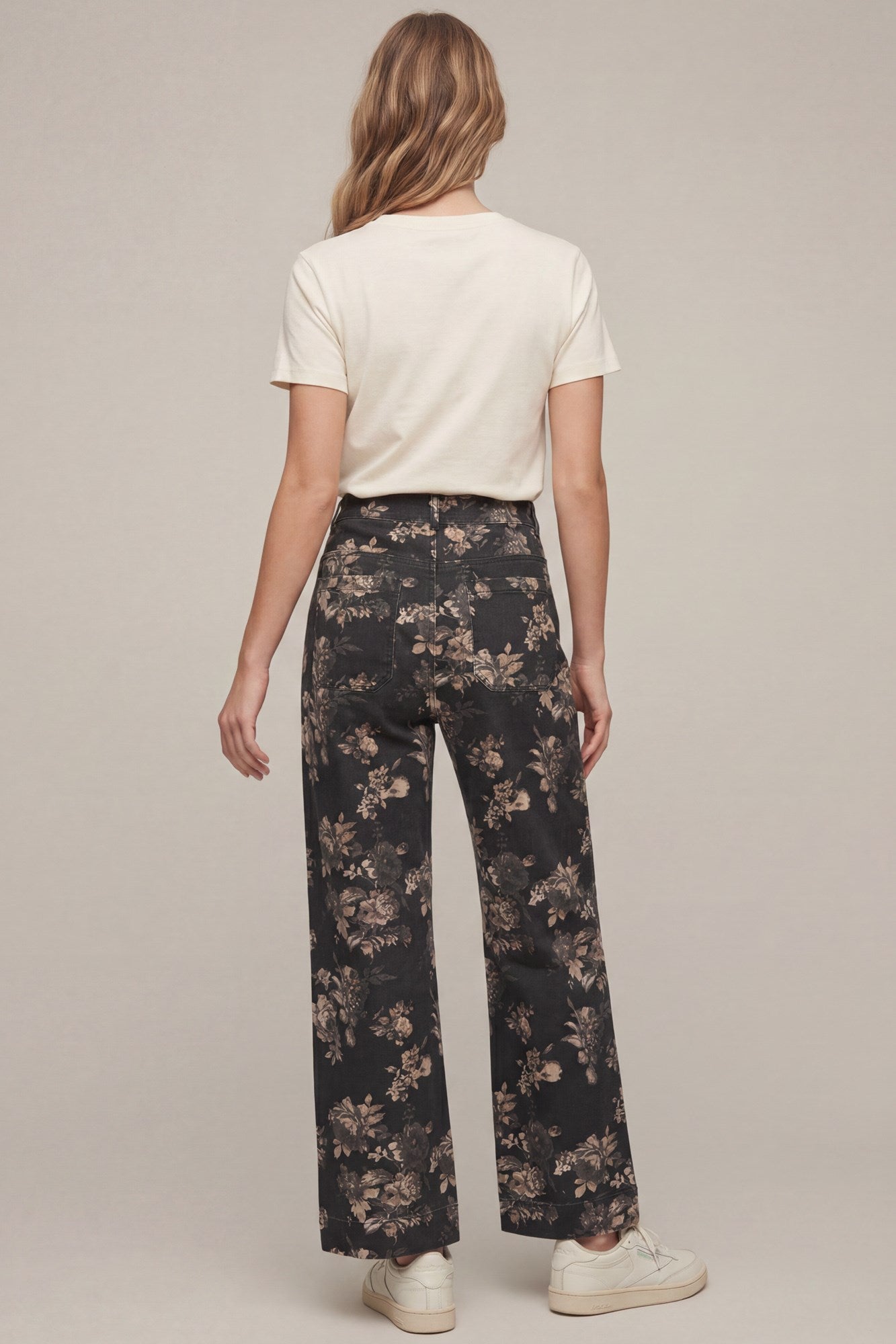 Vintage Floral Wide Leg Jeans