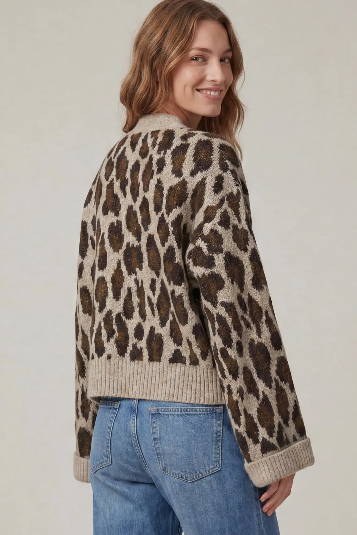 Leopard Print Button Front Cardigan