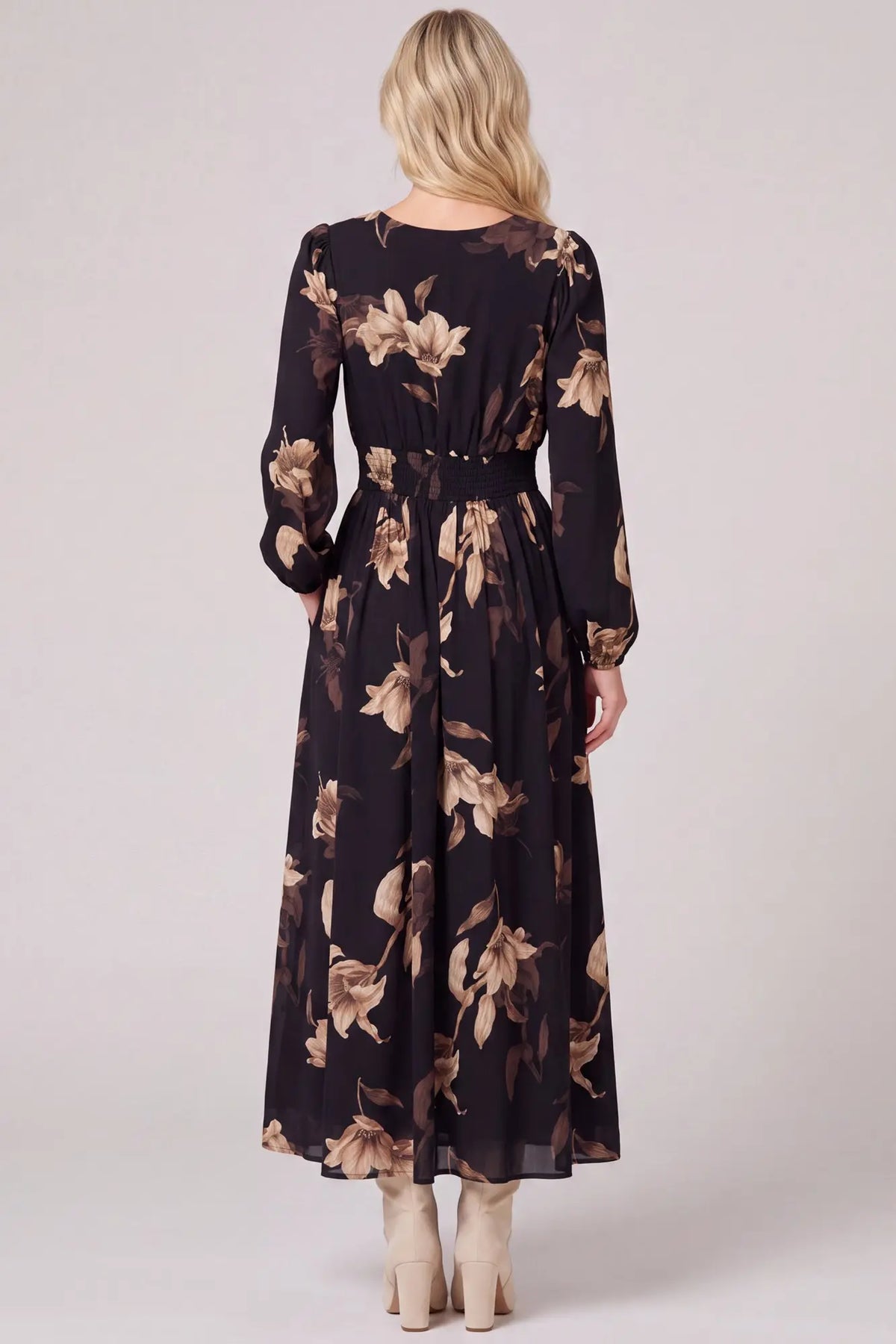 Floral Smocked Waist Maxi Dress
