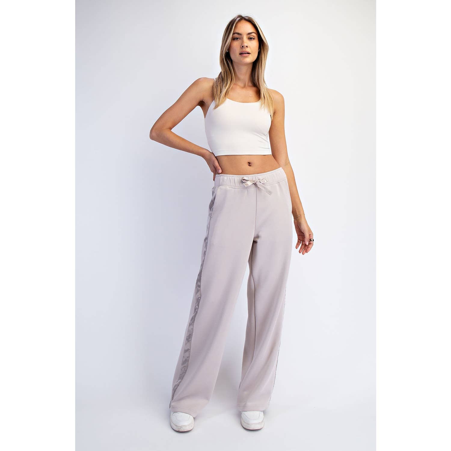Modal Scuba Straight Pant with Satin Trim