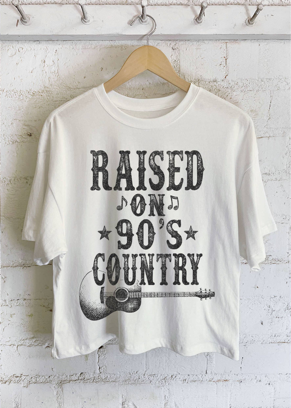 Raised on '90s Country Graphic Long Crop Tee