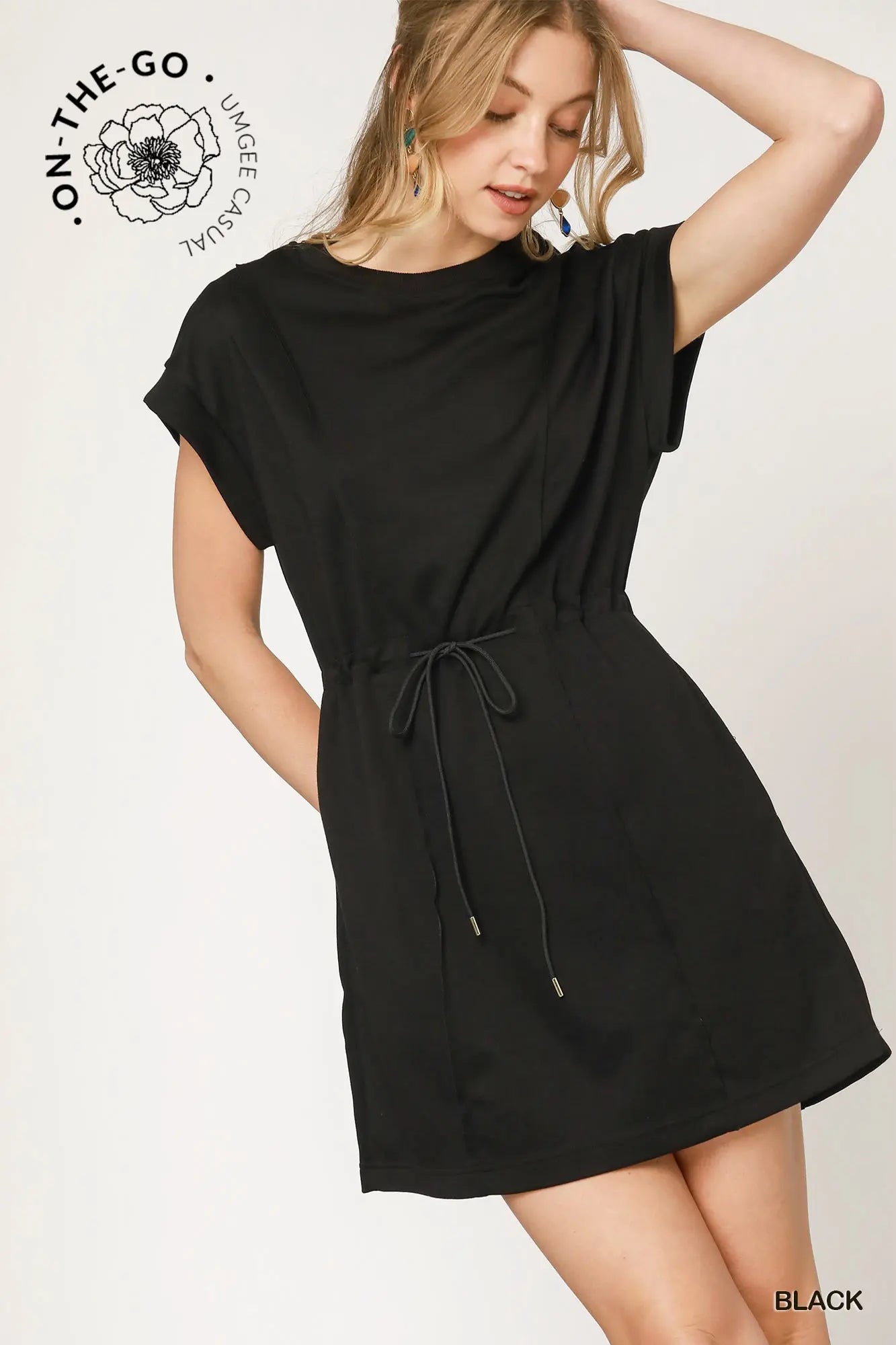 Luxeknit Drawstring Waist Mini Dress