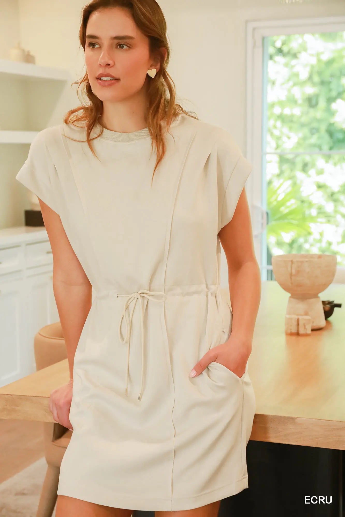 Luxeknit Drawstring Waist Mini Dress