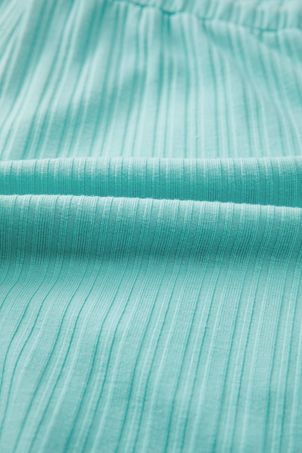 Ribbed Button V Neck Tank Top and Shorts Set