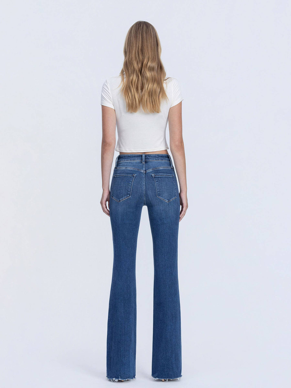 Lovervet High Rise Raw Hem Bootcut Jeans 33"