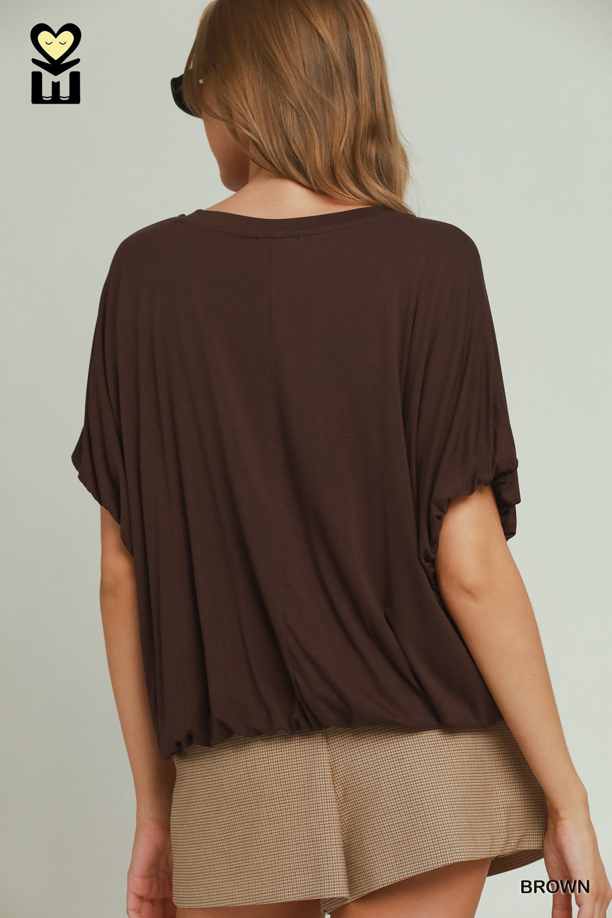 Bamboo Bubble Hem Dolman Top