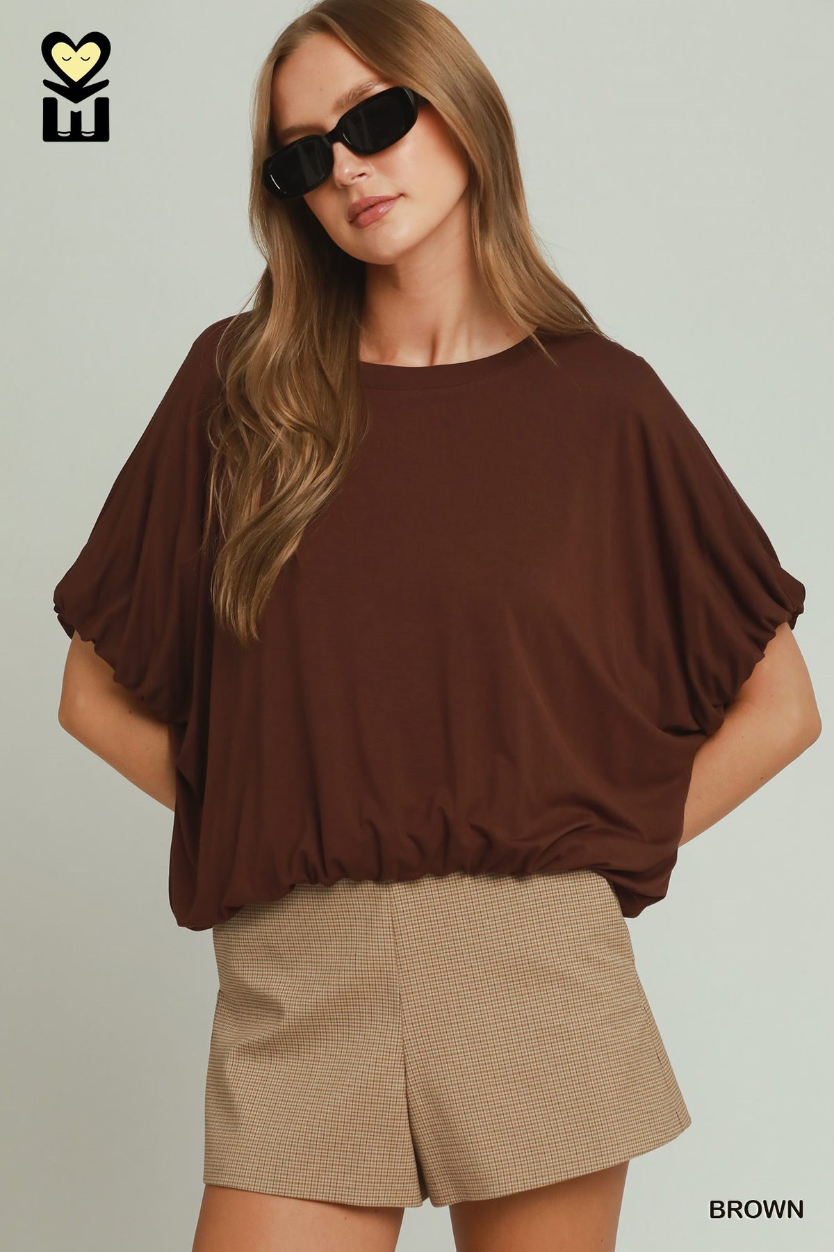 Bamboo Bubble Hem Dolman Top