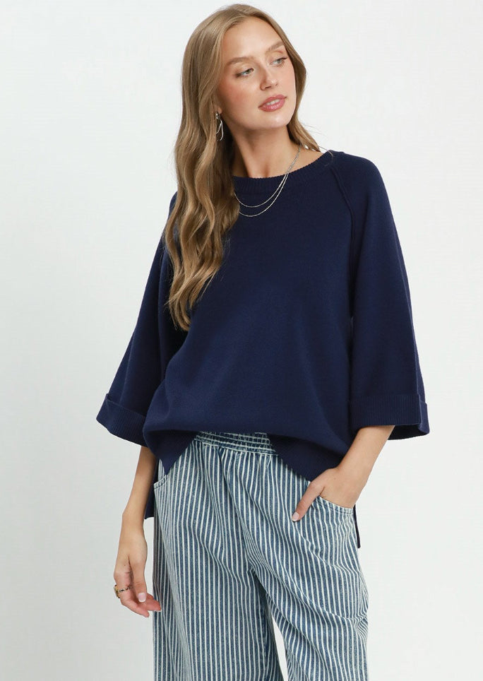 Wide Sleeve Soft Knit Sweater