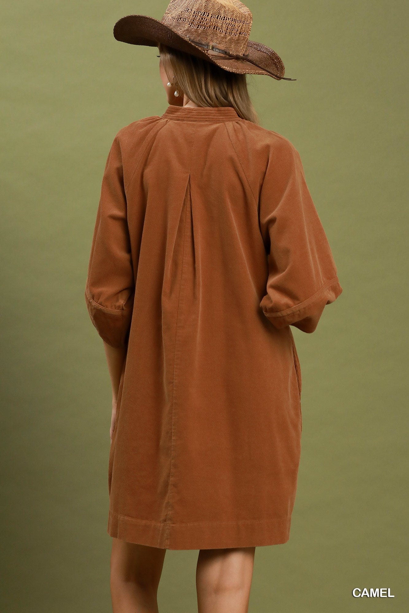Corduroy Contrast Stitch Mini Dress