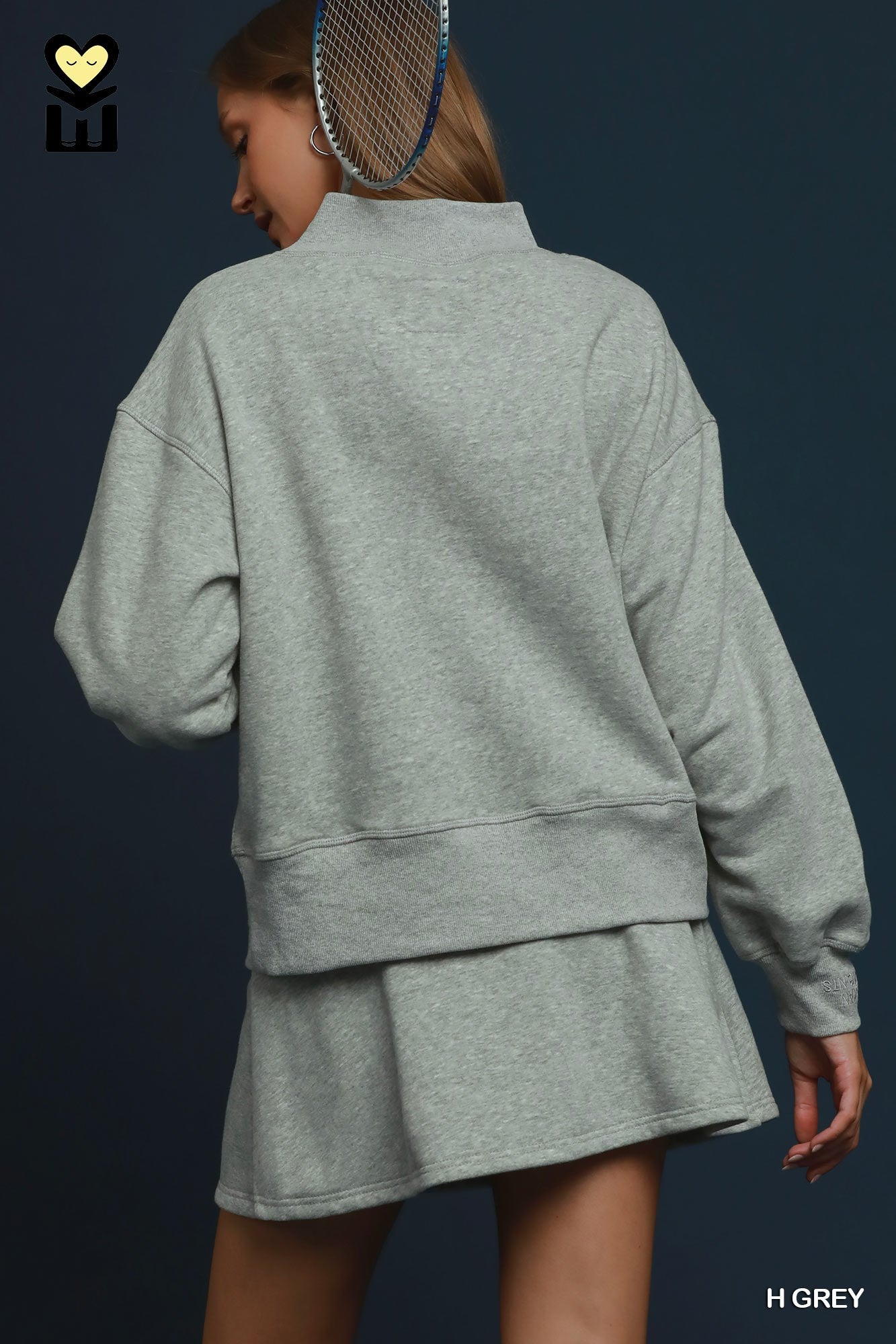 EverFleece Mock Neck Embroidered Sweatshirt