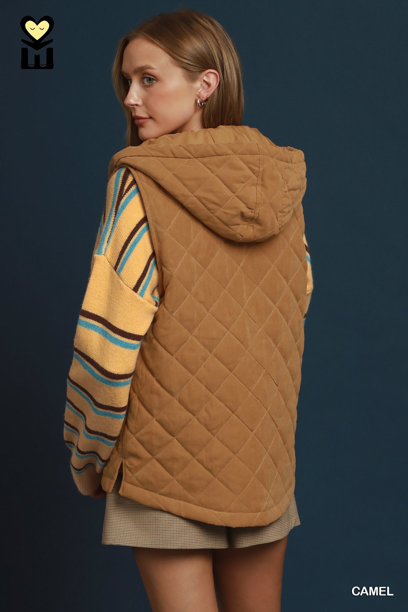 Hooded Quilted Zip Up Vest