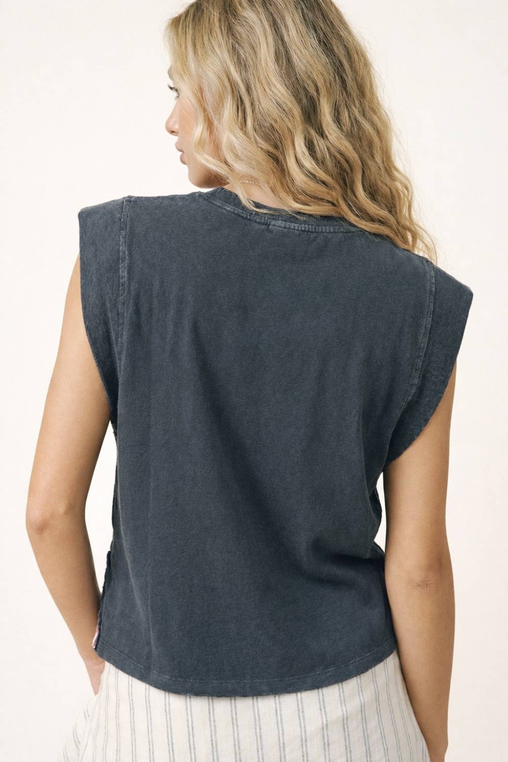 USA star pocket stripe side tank