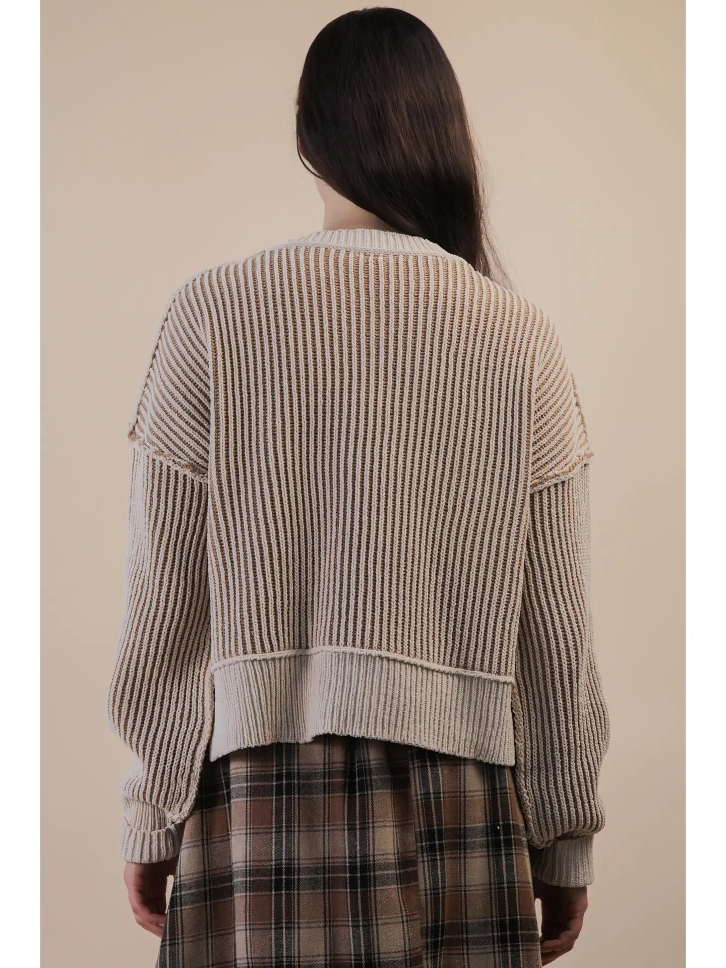 Two-Tone Striped Sweater