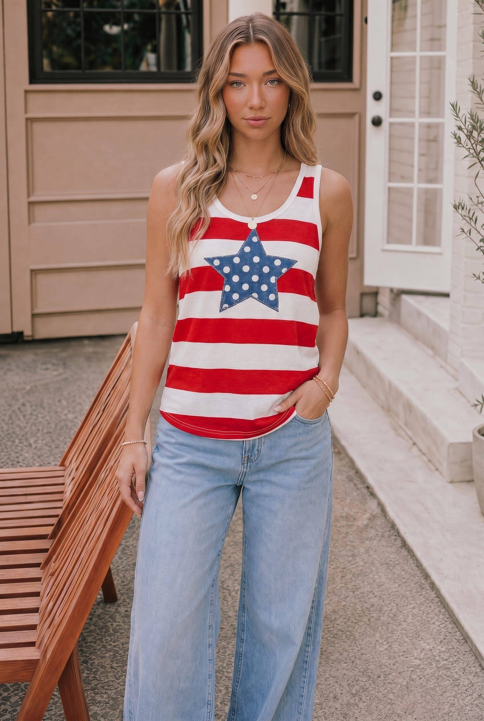 Patriotic Star & Stripe Tank Top