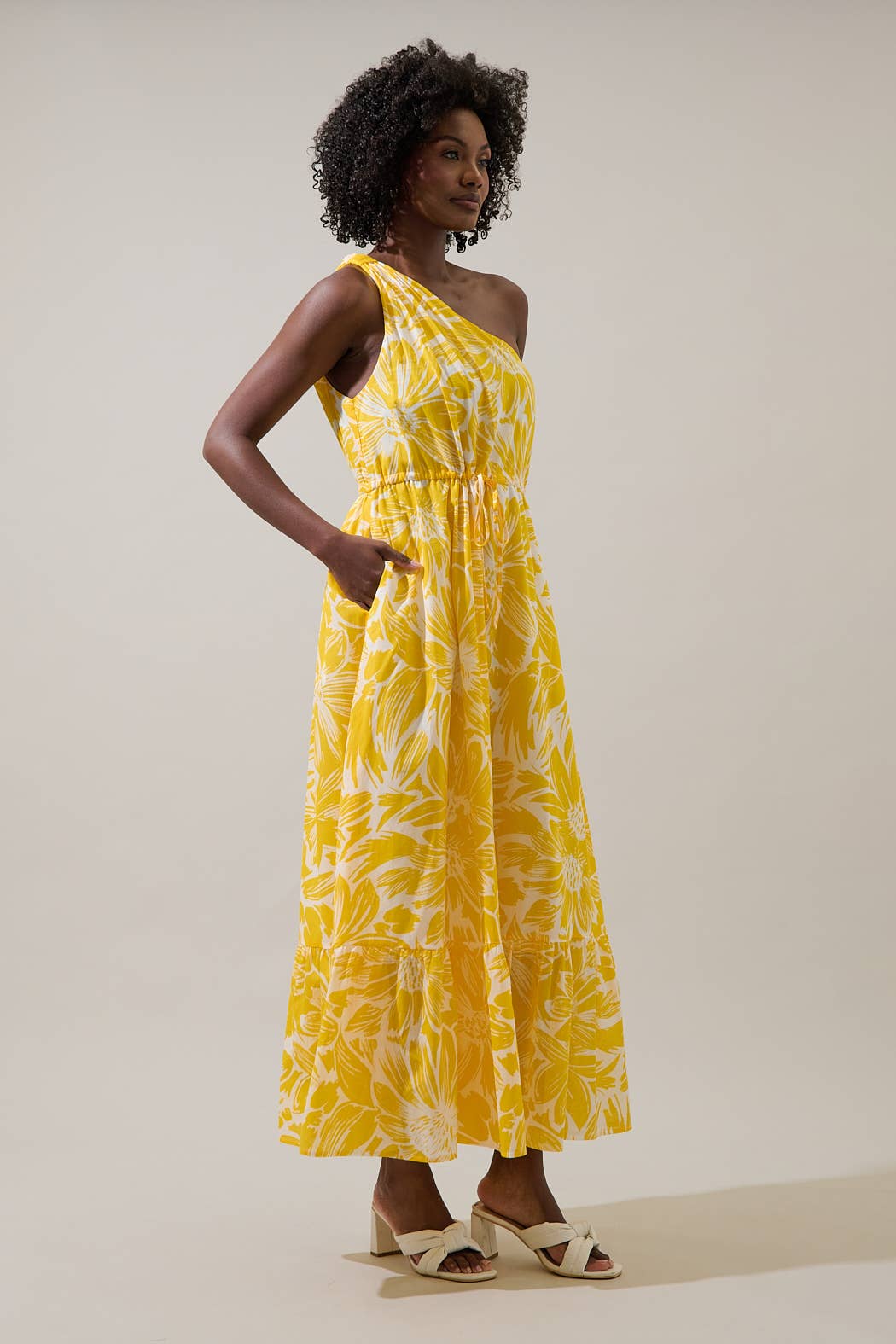 Floral One Shoulder Maxi Dress