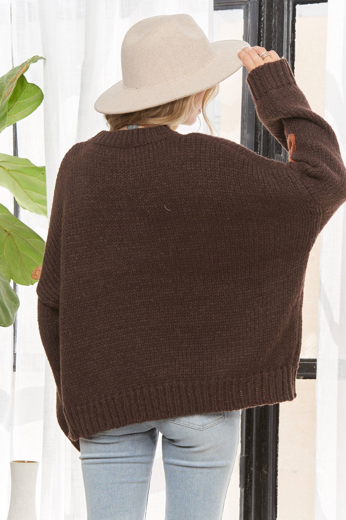 Floral Applique Relaxed Knit Sweater