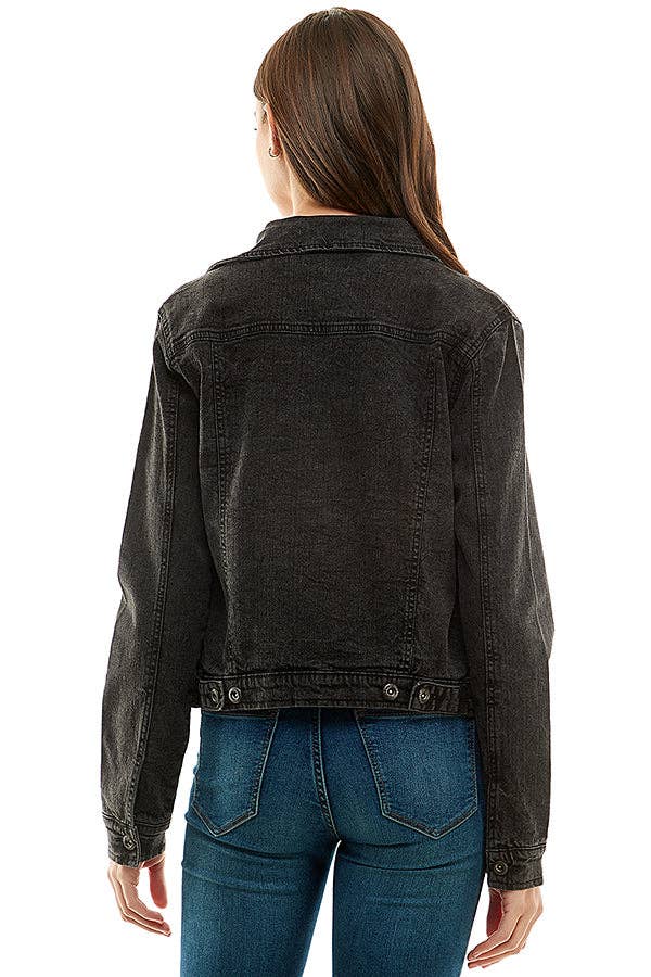 Cotton Blend Stretch Denim Jacket