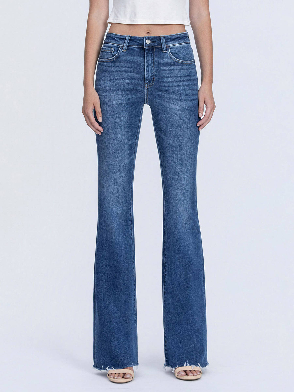 Lovervet High Rise Raw Hem Bootcut Jeans 33"