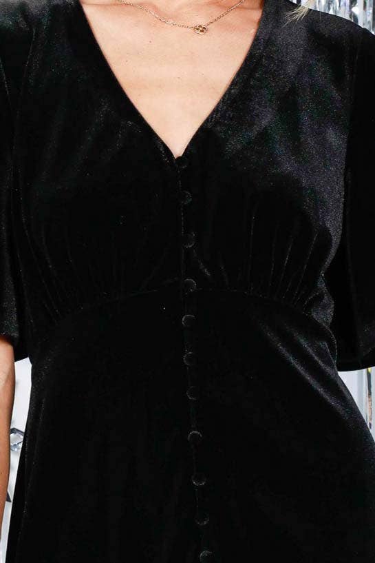 Velvet V-Neck Dress