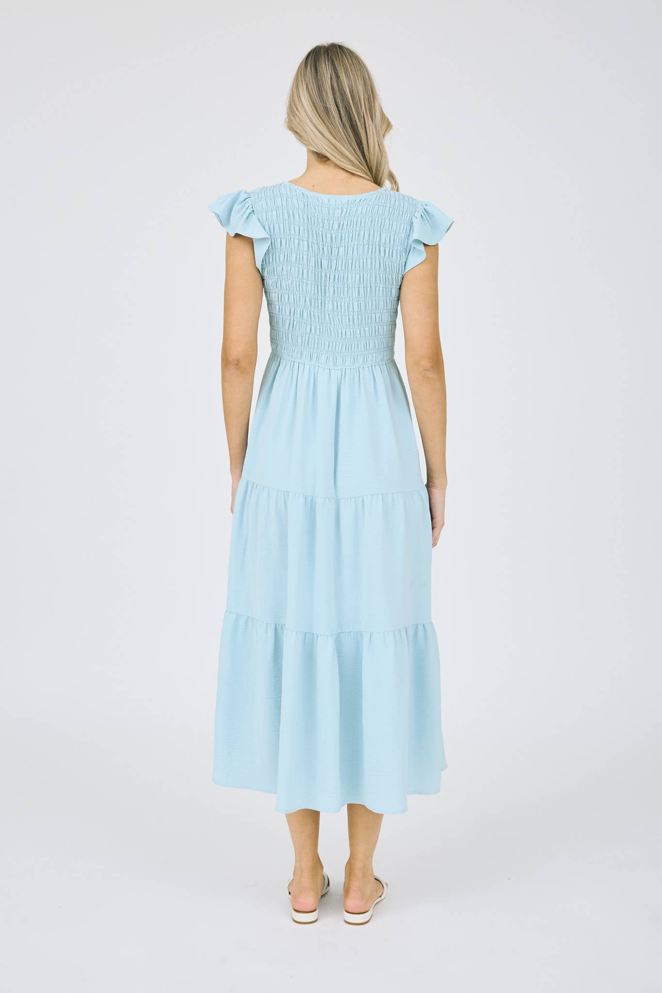 FLUTTER SLEEVE MAXI DRESS