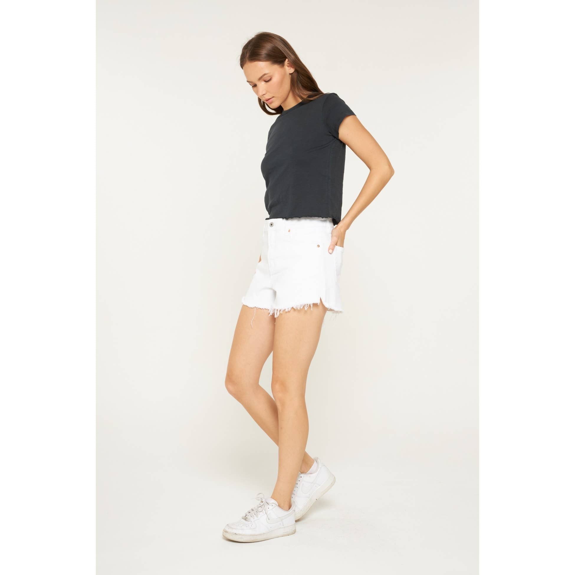 MICA SUPER HIGH VINTAGE SHORTS WITH RAW HEM