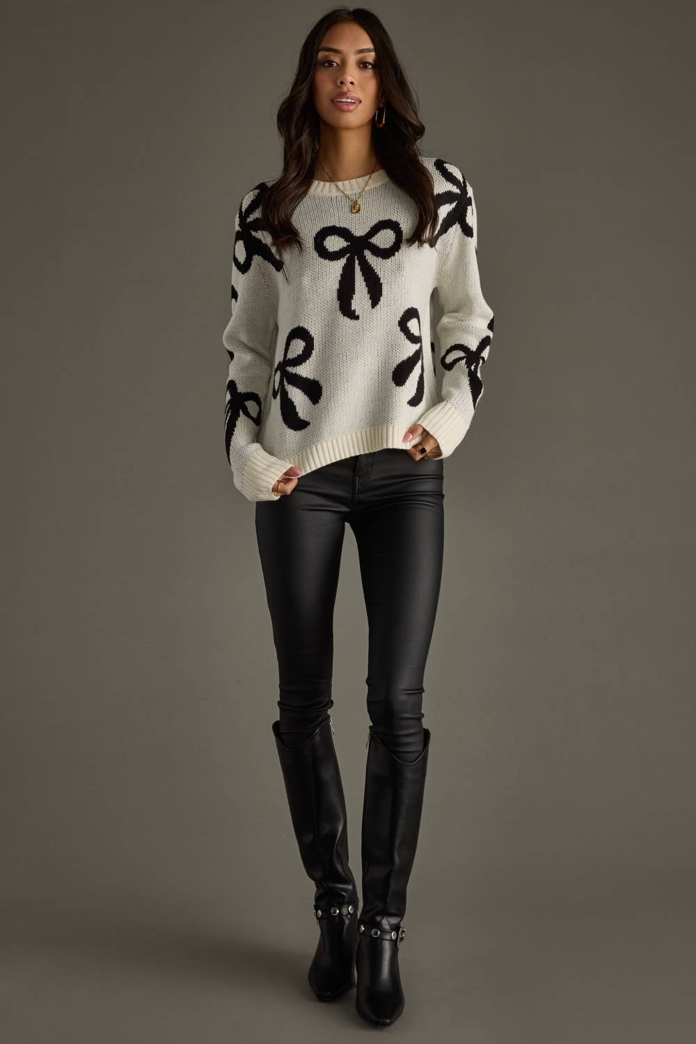 Cream Bow Sweater