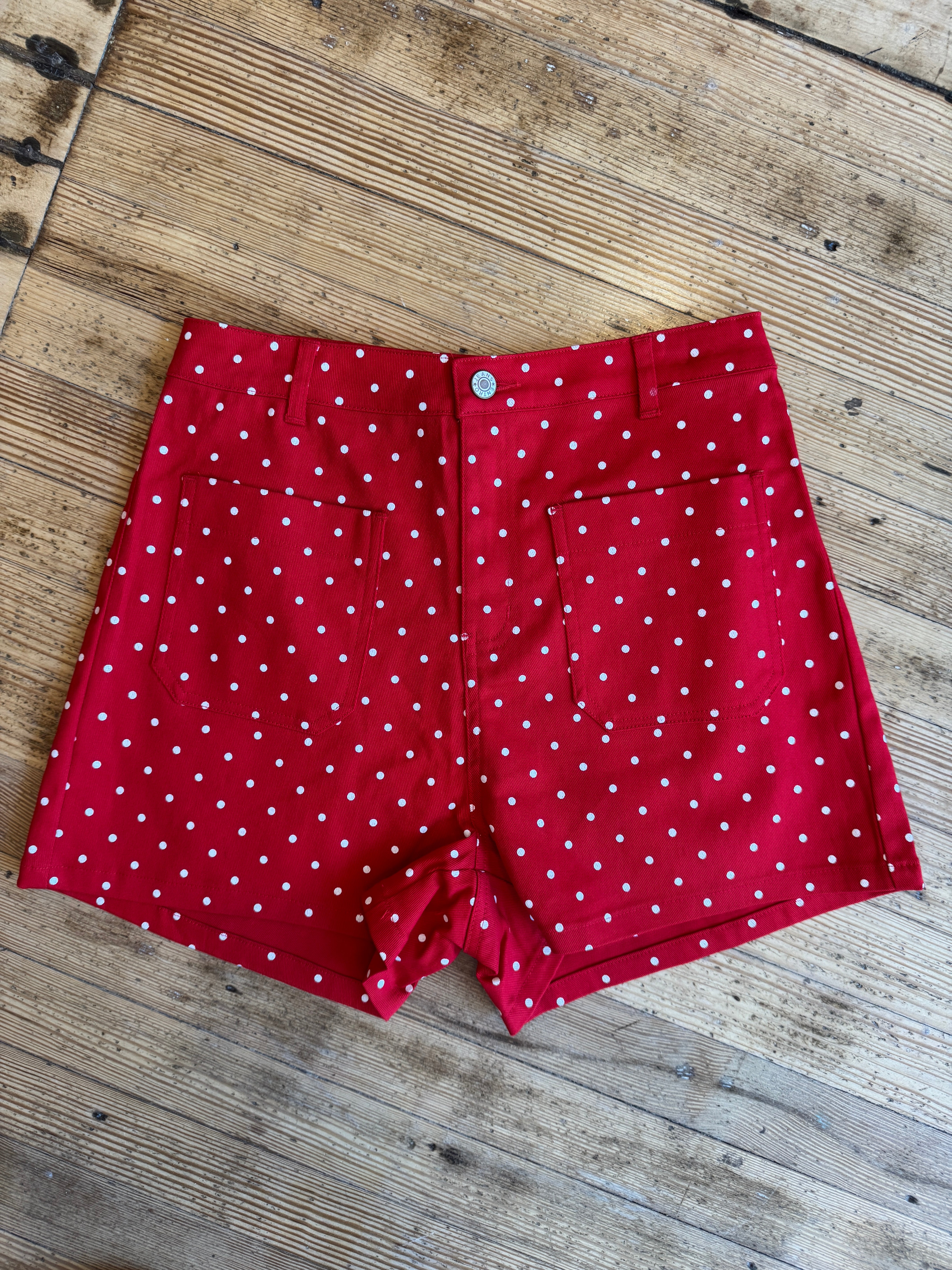 Red Polka Dot High Waist Retro Shorts