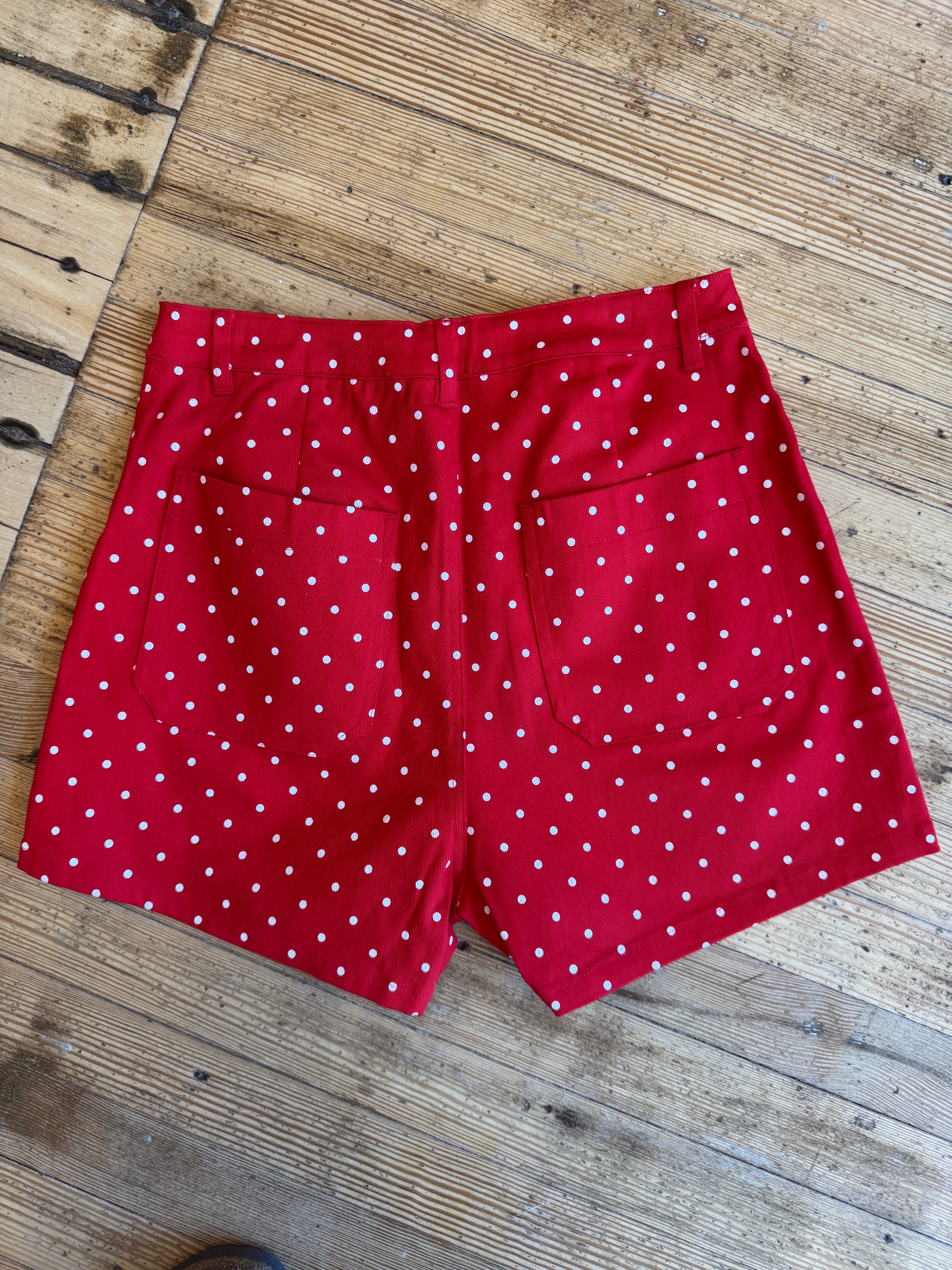 Red Polka Dot High Waist Retro Shorts
