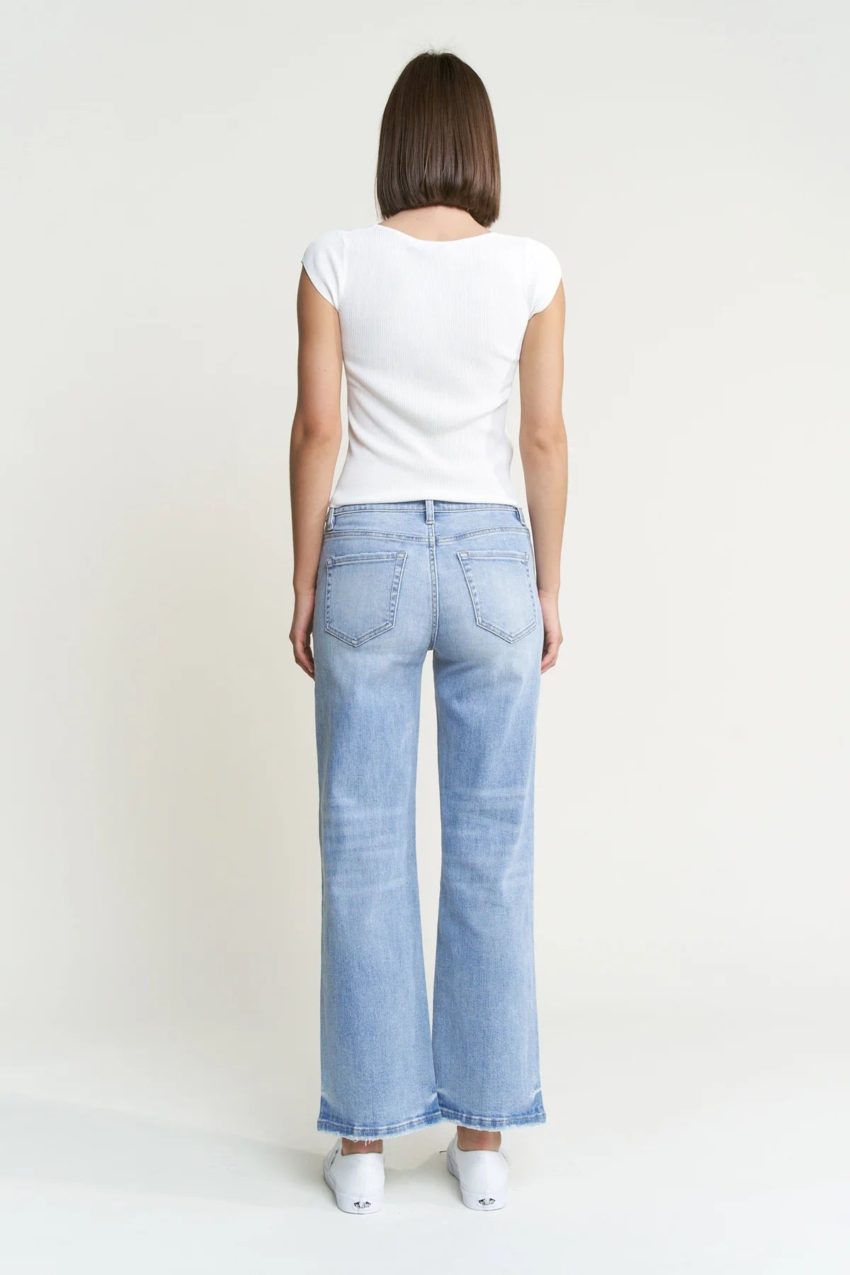 Mica Mid Rise Loose Fit Straight Ankle Jeans 30"
