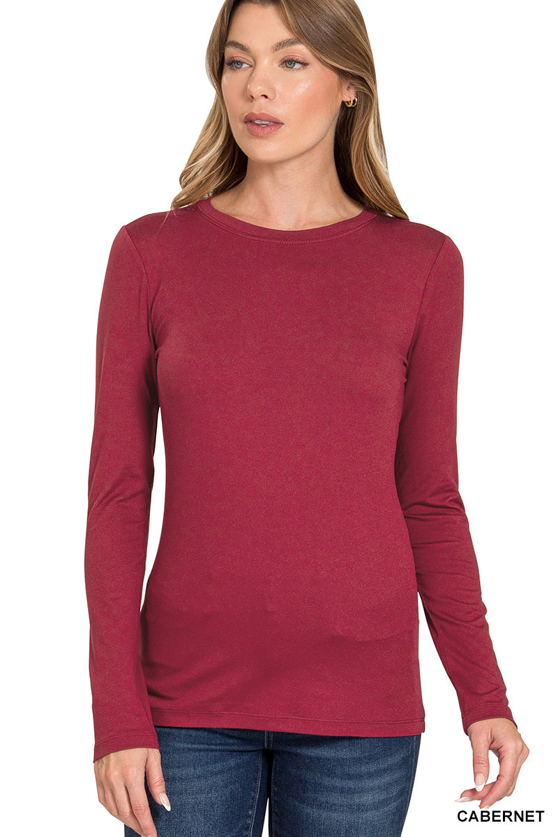 Buttery Soft Round Neck Long Sleeve Tee