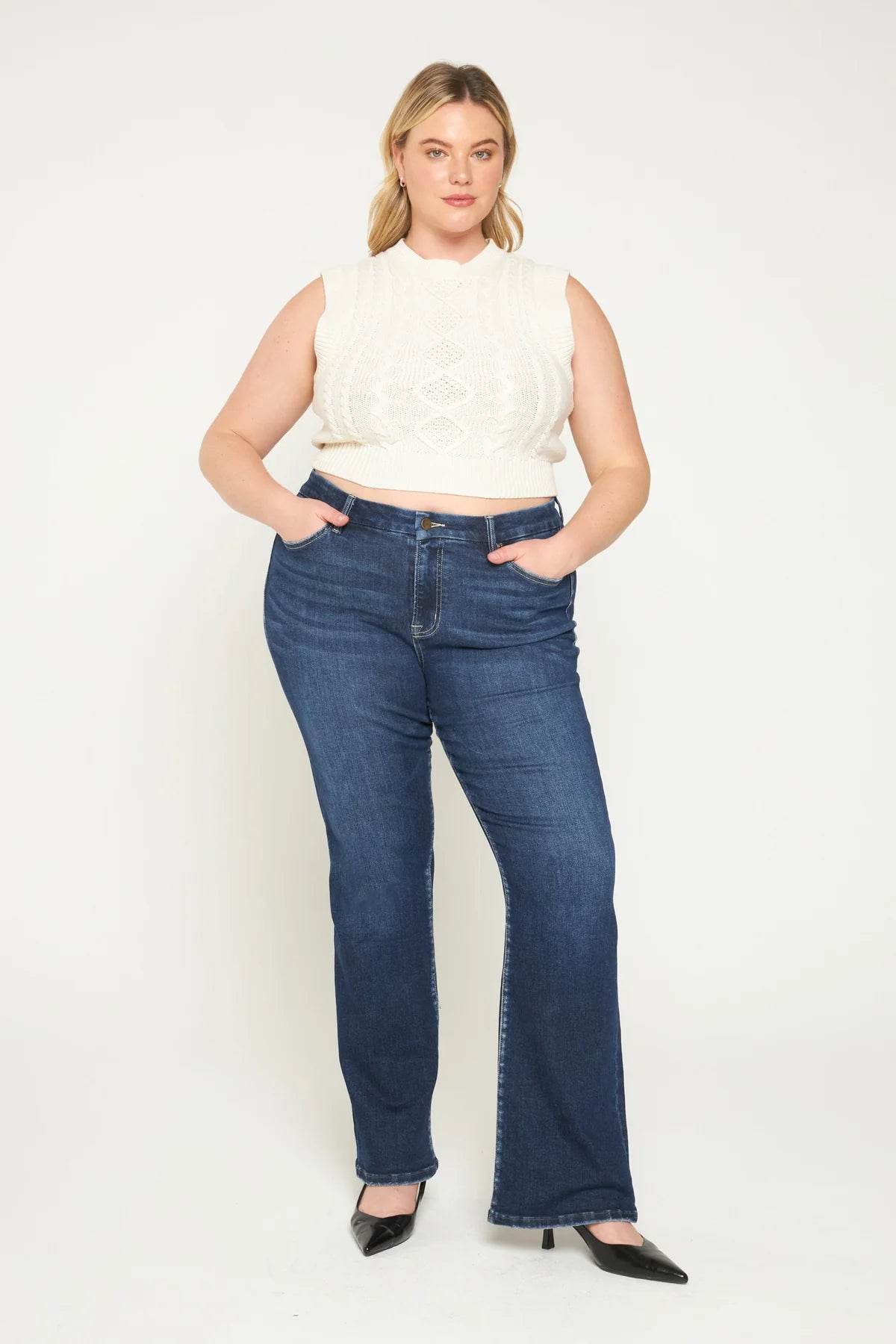 MIca Mid Rise Bootcut Jeans 32"