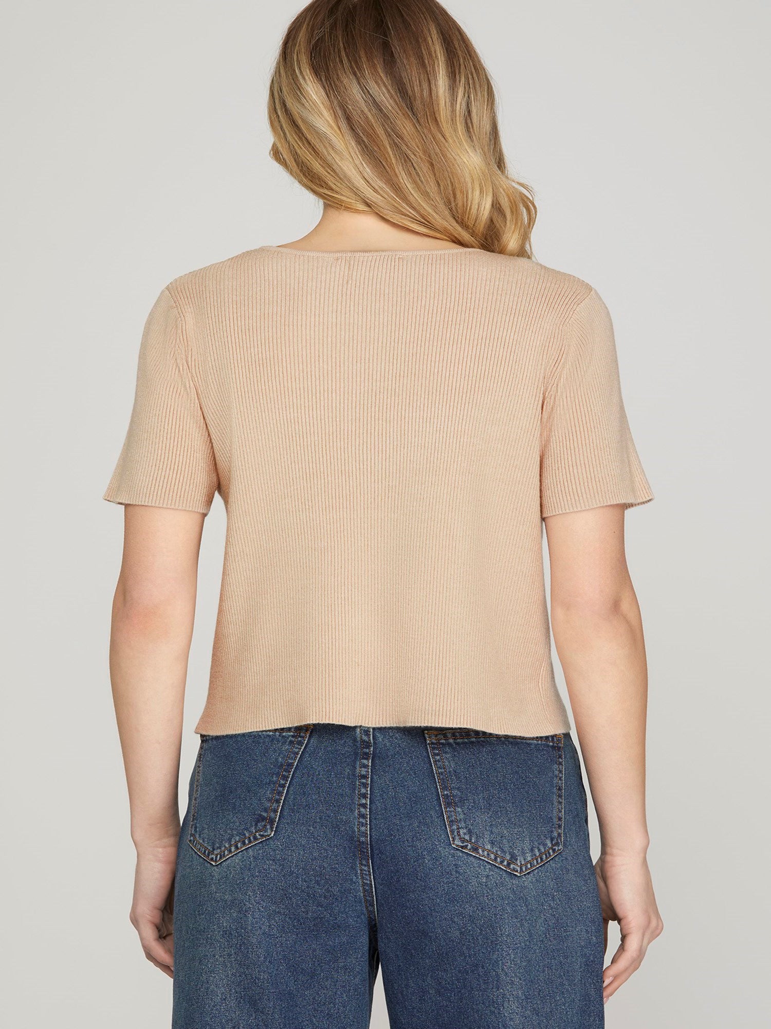 Short Sleeve Tie Cardigan