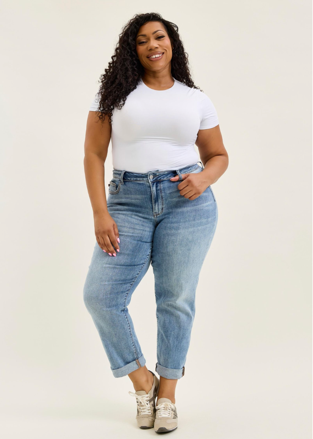 Judy Blue Mid-Rise Cuff Plus Jean