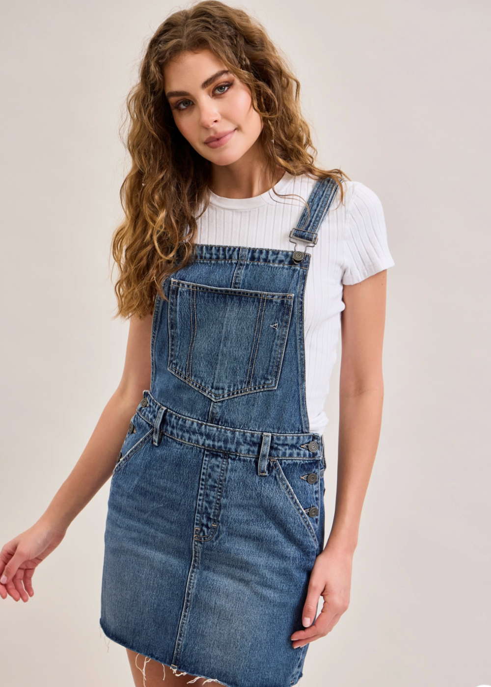 Denim Overall Mini Dress