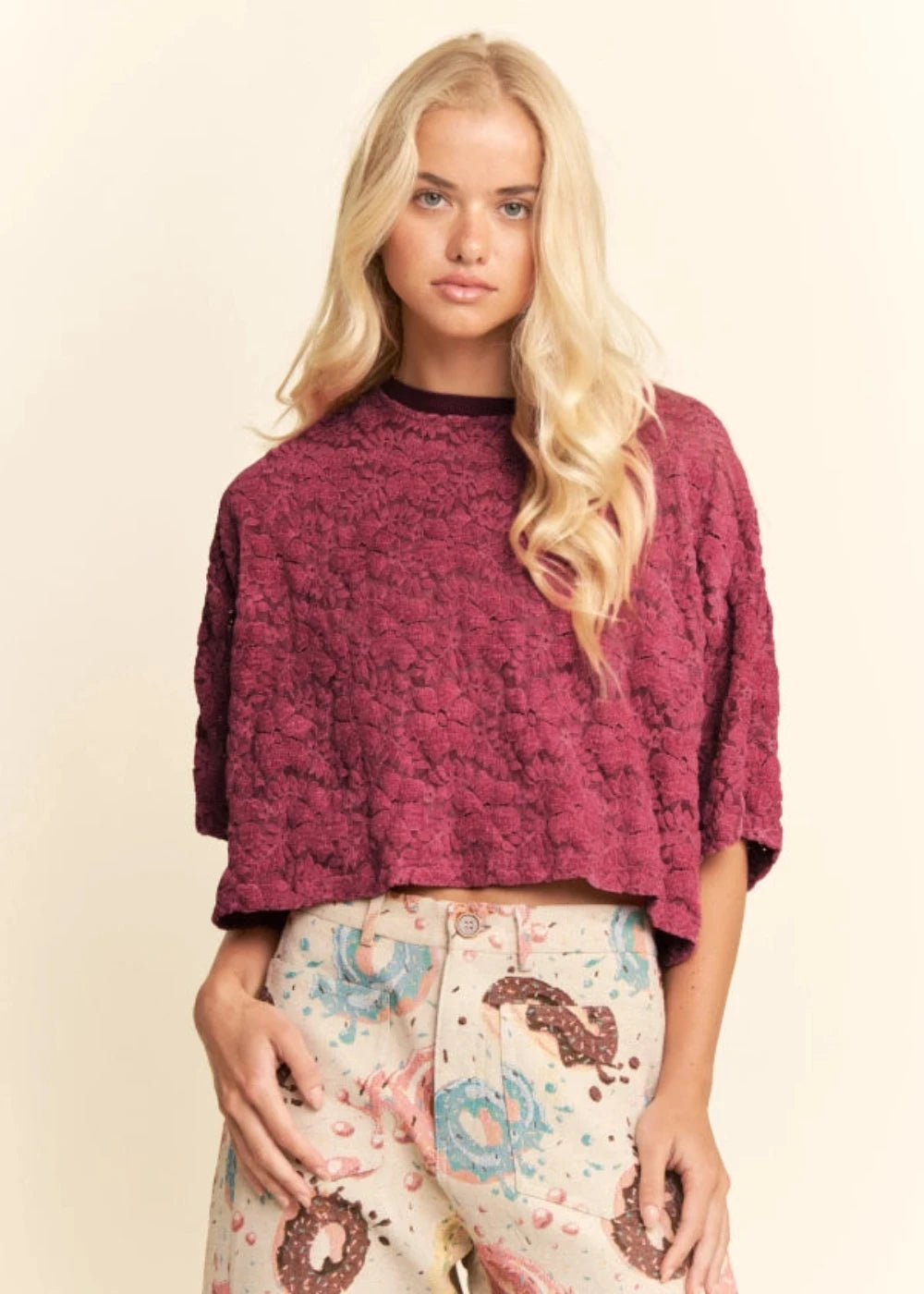 Floral Lace Knit Top